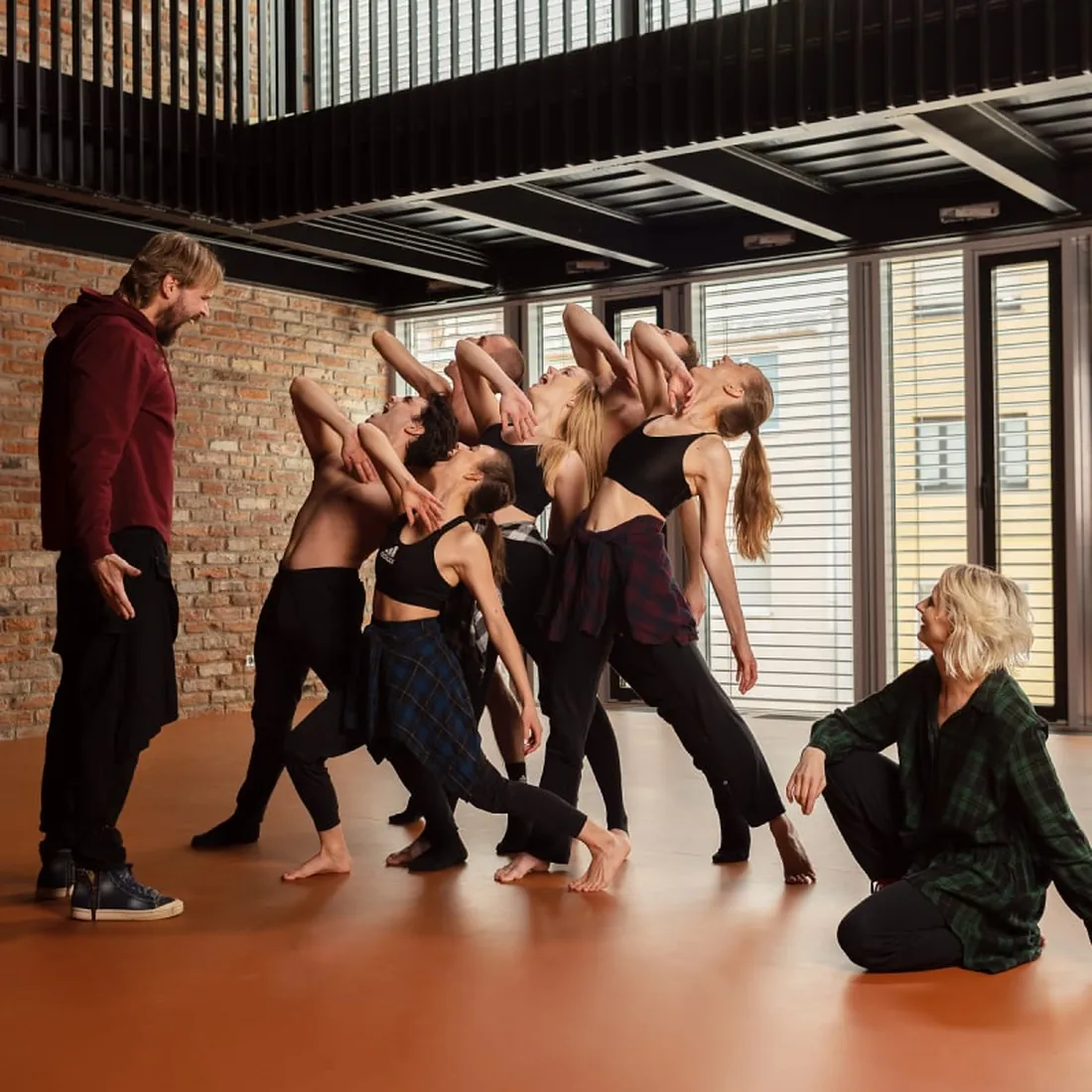 The company in rehearsal with Ján Ďurovčík